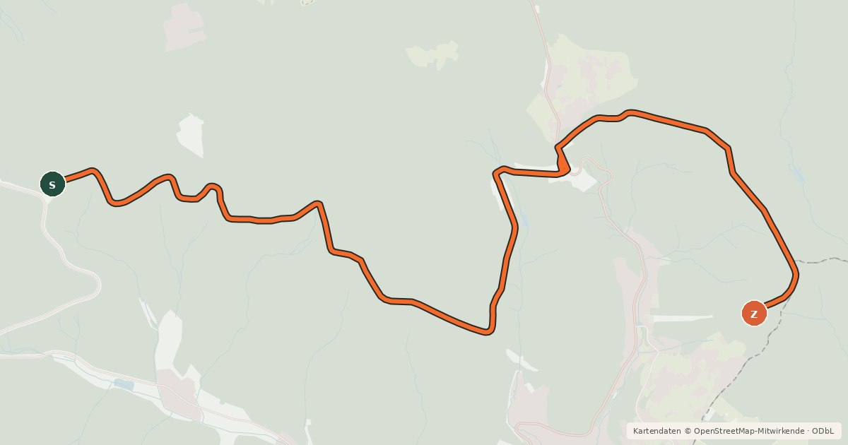 Kartenübersicht der Radroute KAMMtour
