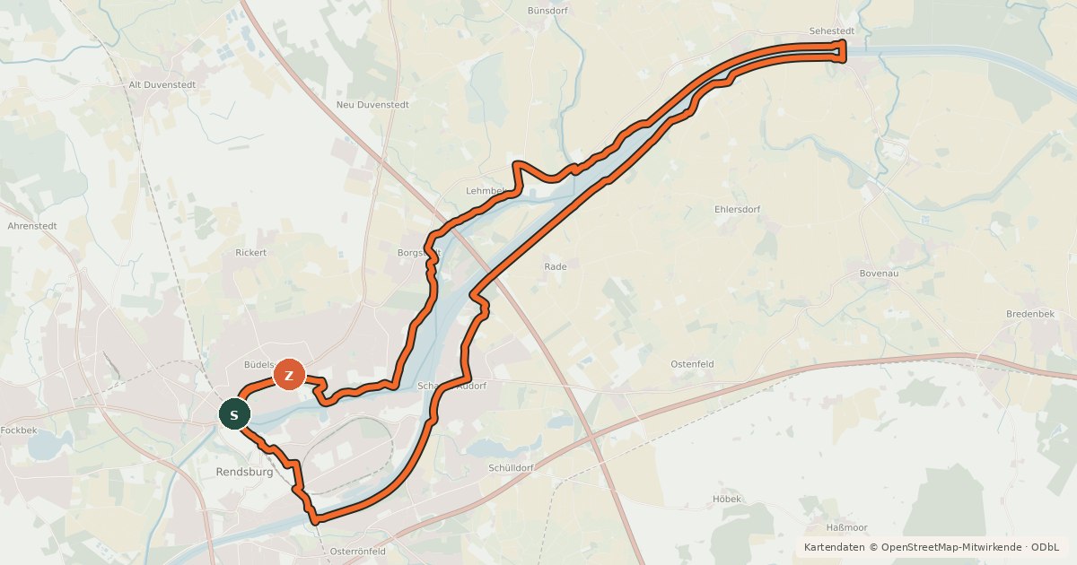 Kartenübersicht der Radroute Kanal Tour
