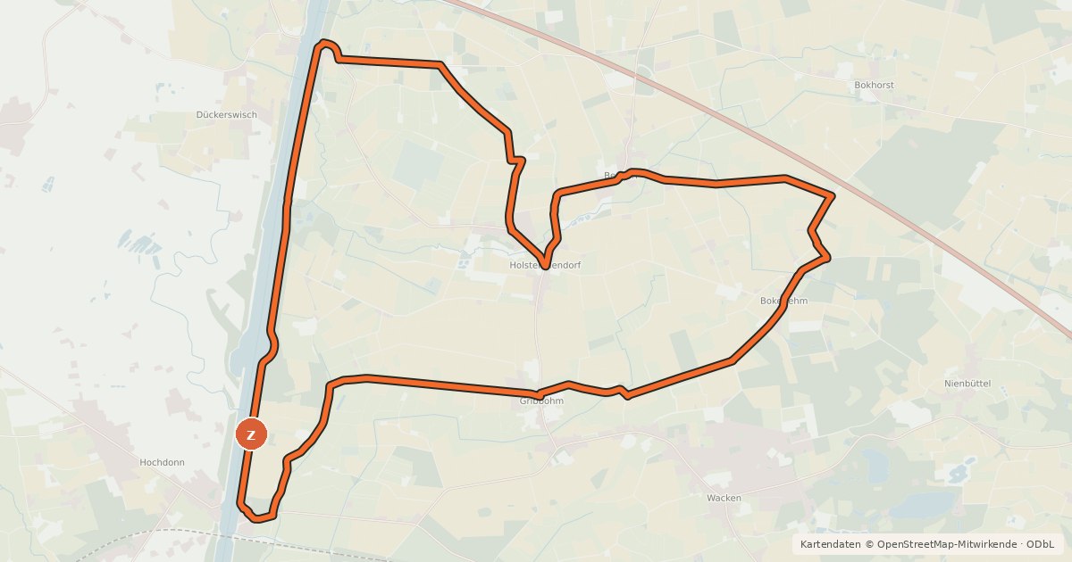 Kartenübersicht der Radroute Kanal-Tour