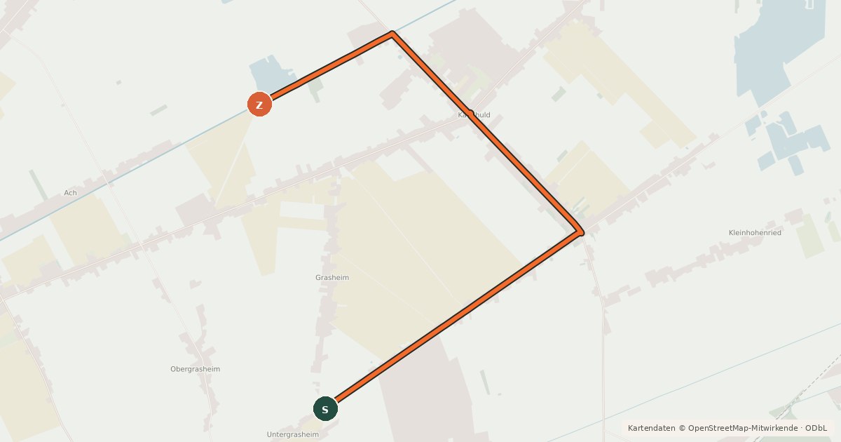 Kartenübersicht der Radroute Kanalbrückenradweg