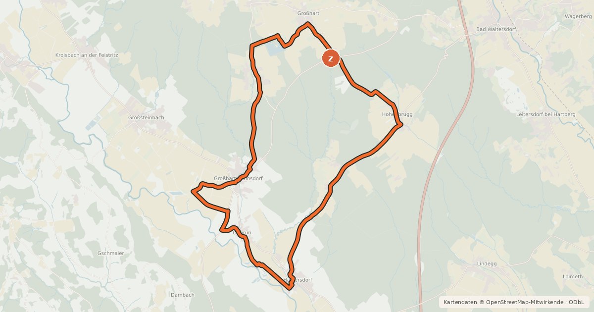 Kartenübersicht der Radroute Kapellentour