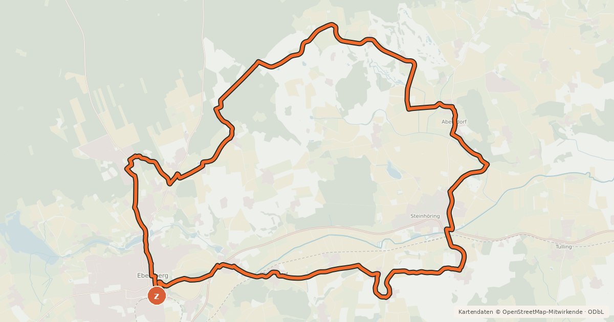 Kartenübersicht der Radroute Kapellentour