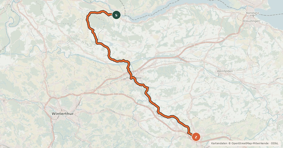 Kartenübersicht der Radroute Kartäuser-Fürstenland-Route