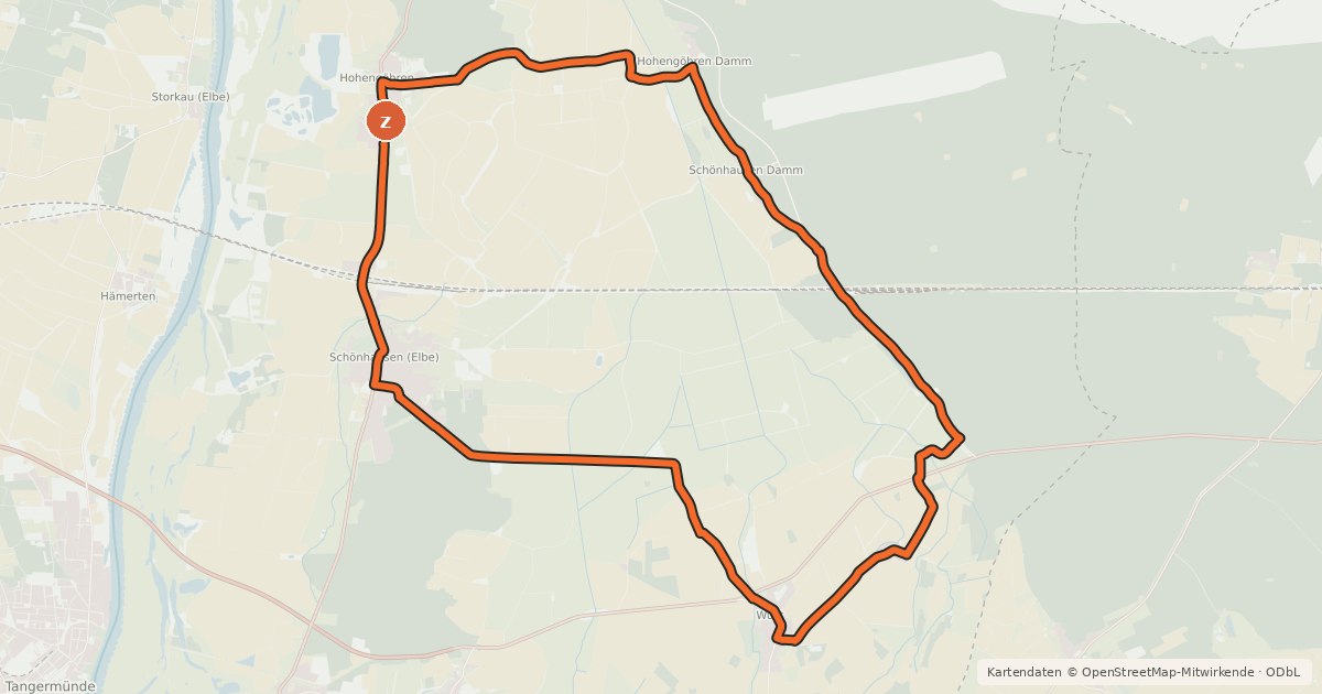 Kartenübersicht der Radroute Katteroute