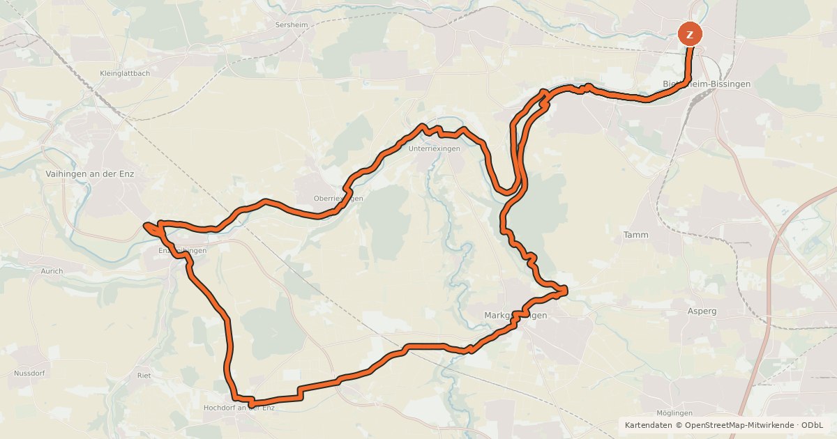 Kartenübersicht der Radroute Kelten-Tour - 3B1 -