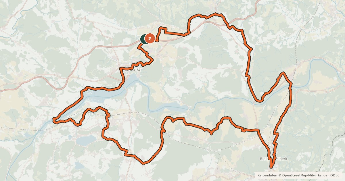 Kartenübersicht der Radroute Kirchentour1