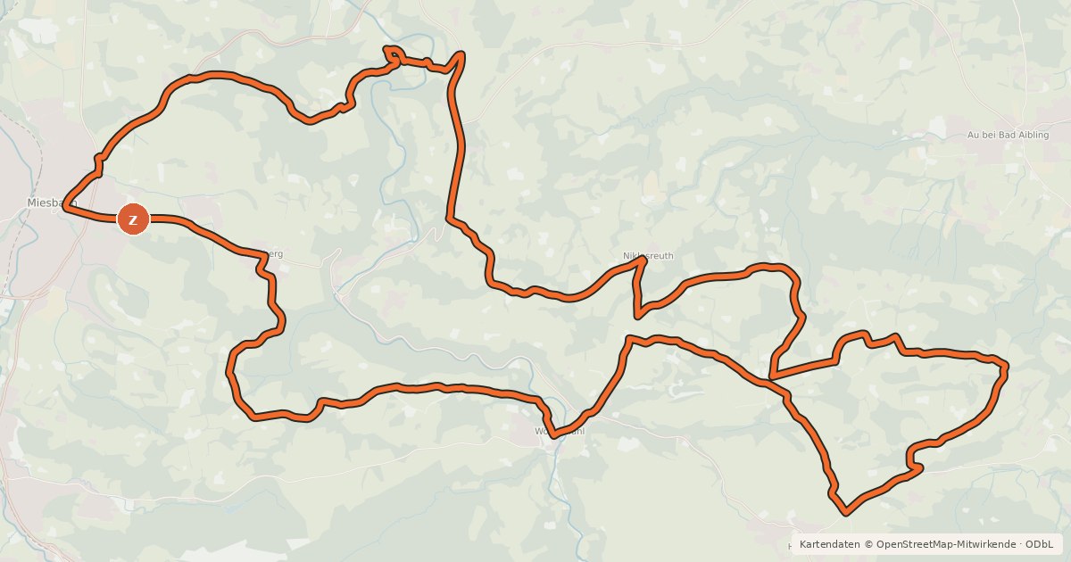 Kartenübersicht der Radroute Kircherl Tour