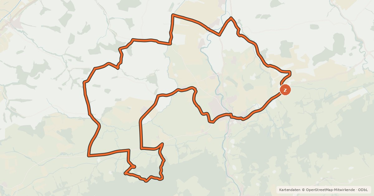 Kartenübersicht der Radroute Kirnberg - Runde