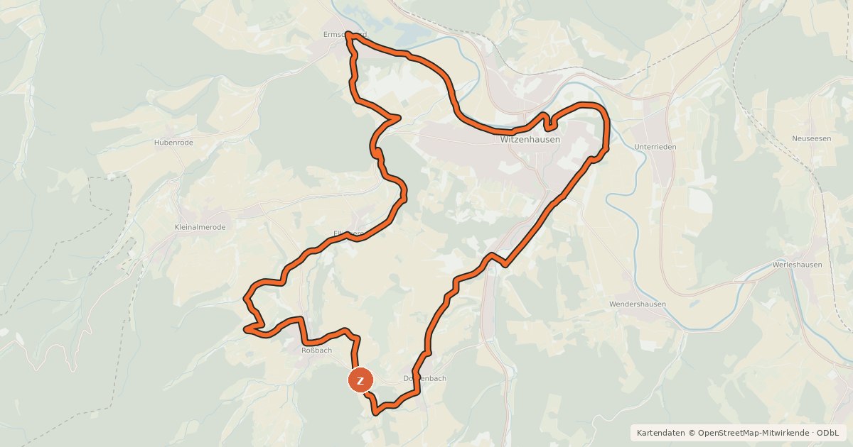 Kartenübersicht der Radroute Kirschradweg