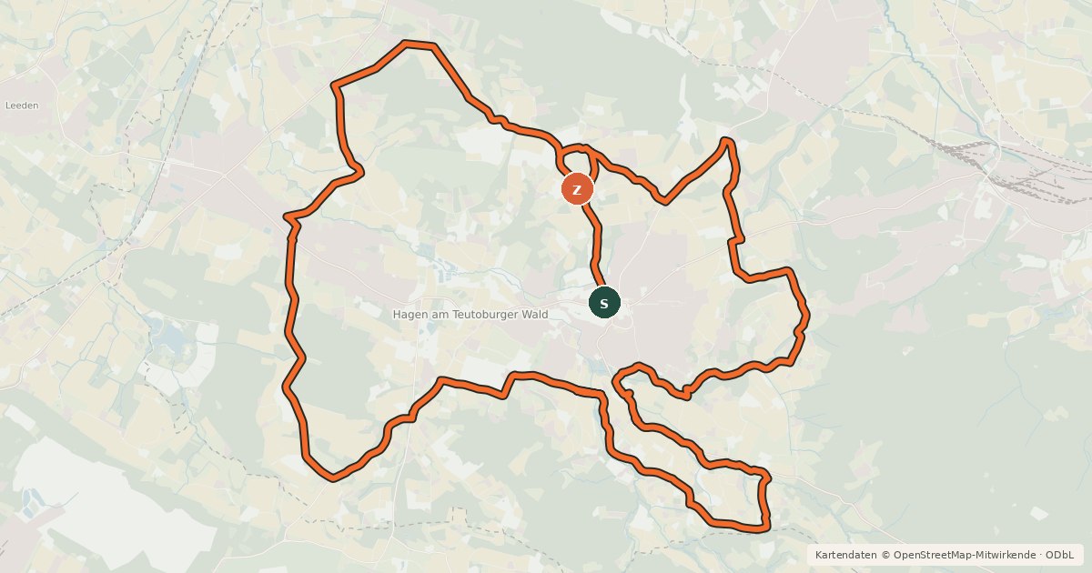 Kartenübersicht der Radroute Kirschradweg