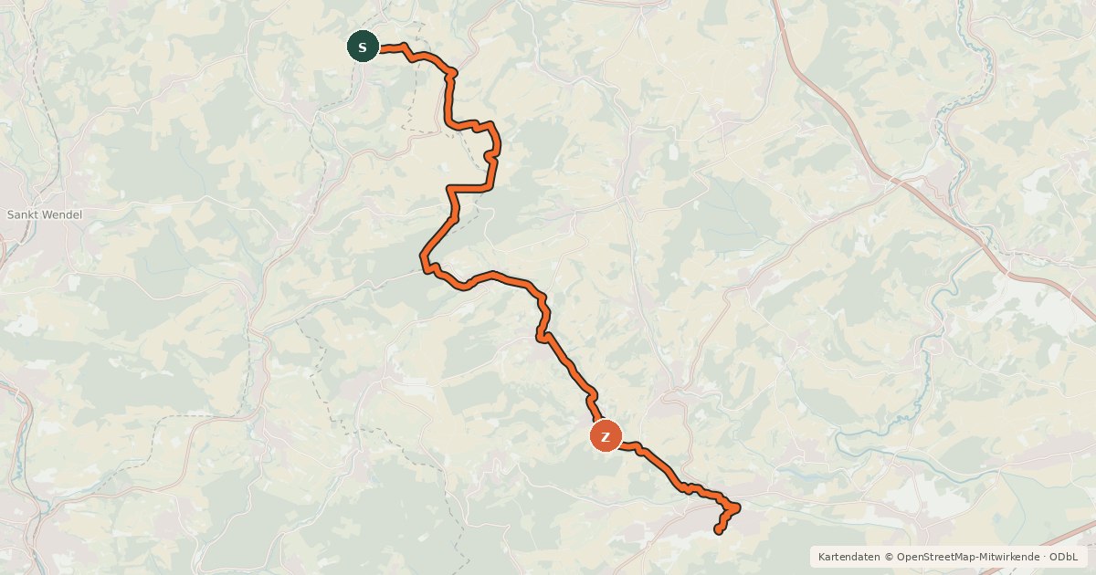 Kartenübersicht der Radroute Kirschroute