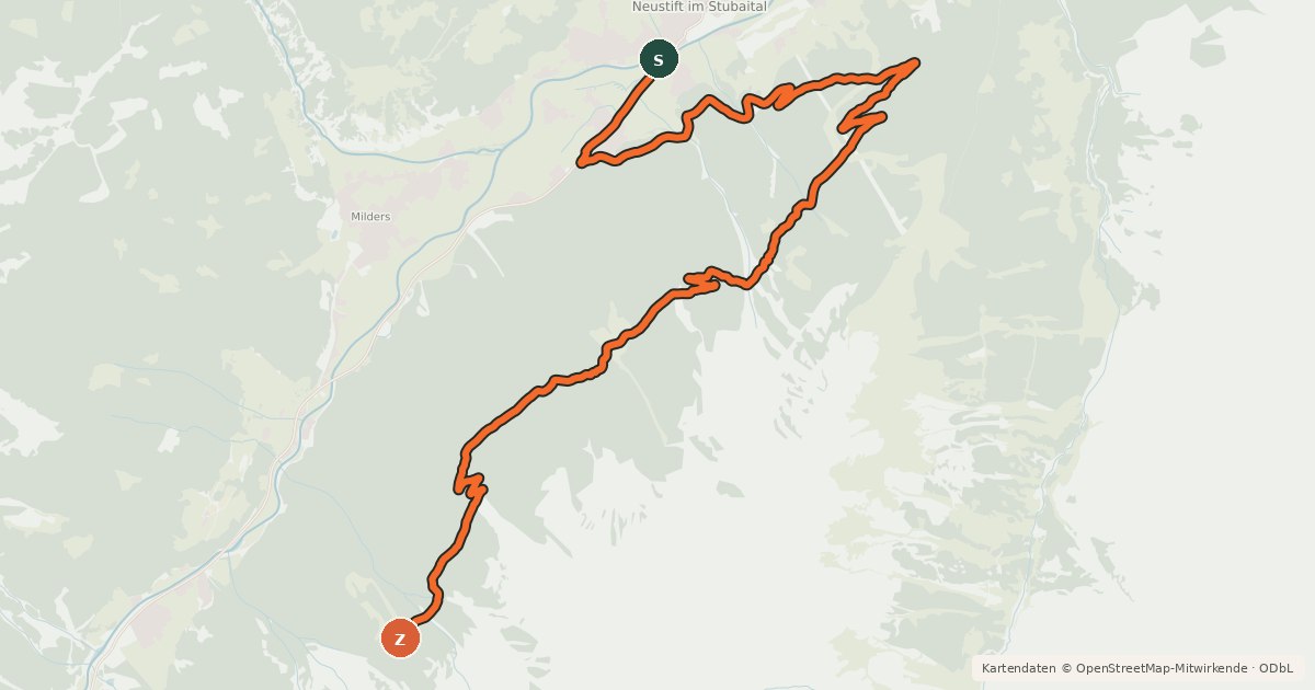 Kartenübersicht der Radroute Klamperberg