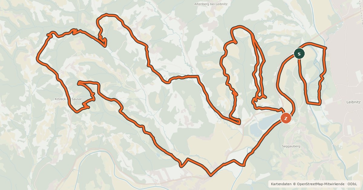 Kartenübersicht der Radroute Klapotetz Mountainbike Runde
