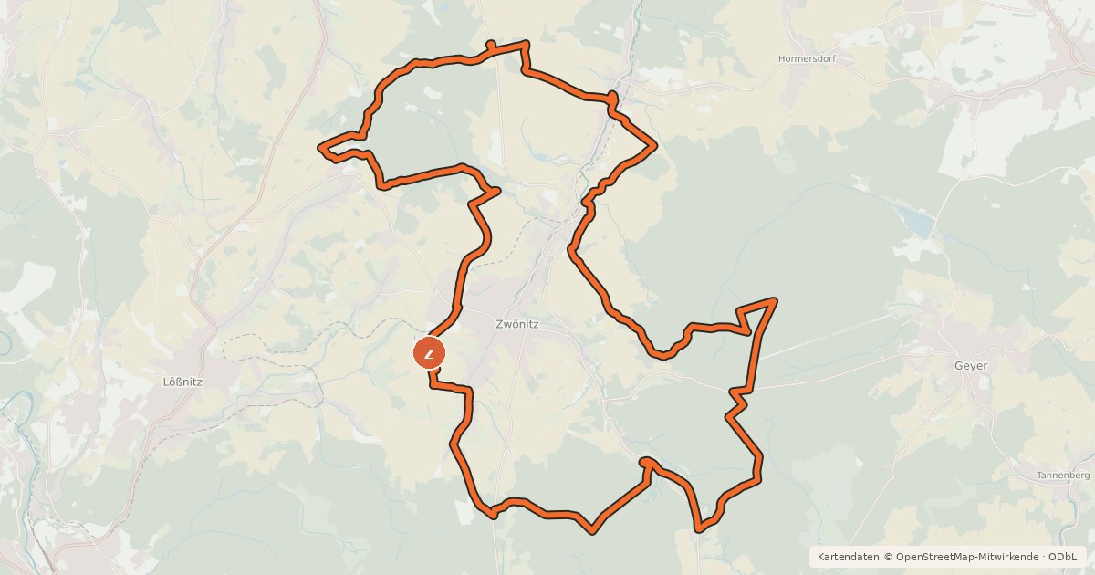 Kartenübersicht der Radroute Klaus-Neukirchner-Runde