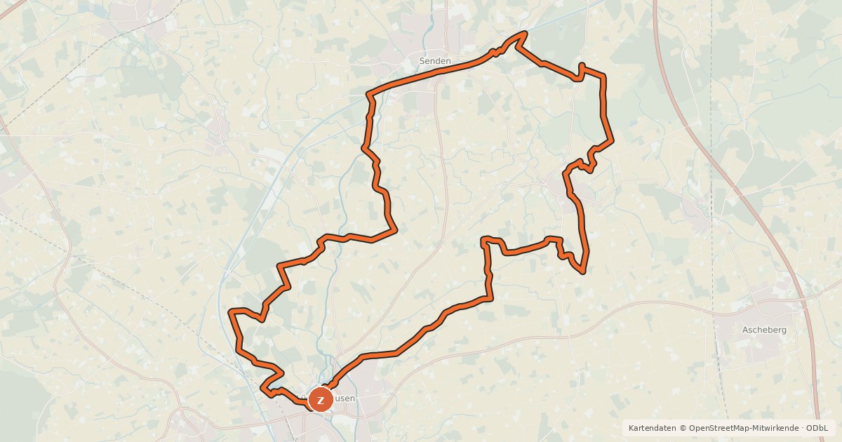 Kartenübersicht der Radroute Kleeblatt-Radtour 1