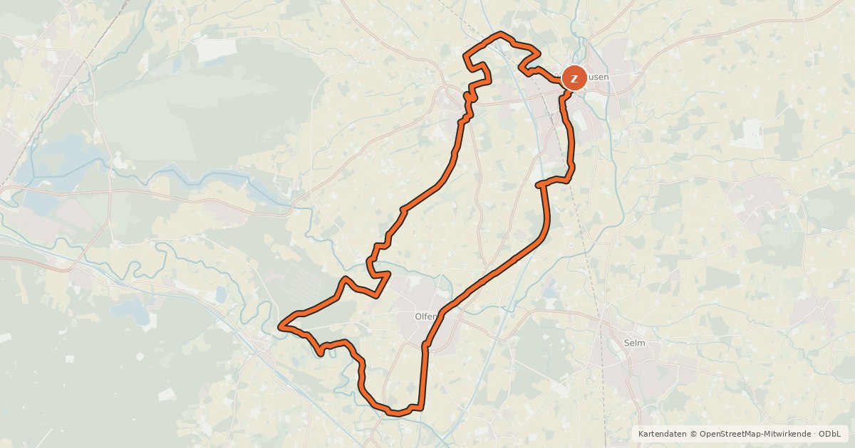 Kartenübersicht der Radroute Kleeblatt-Radtour 3