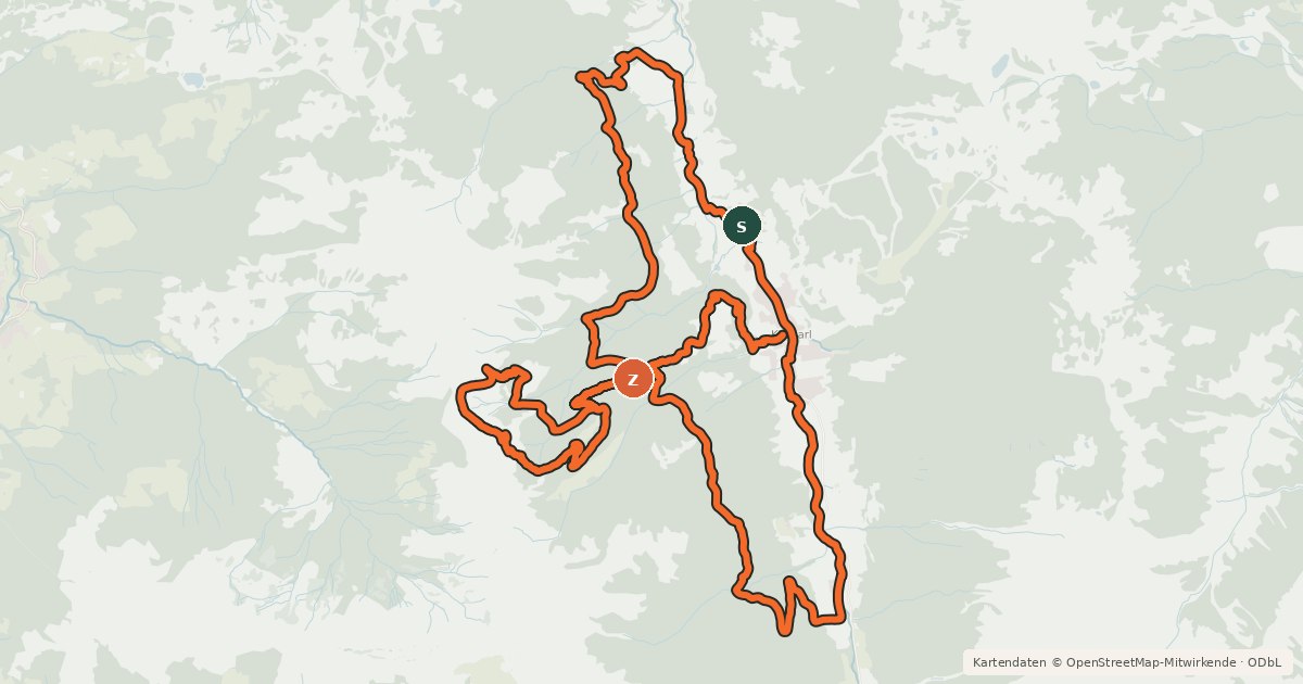 Kartenübersicht der Radroute Kleinarler Runde SW45