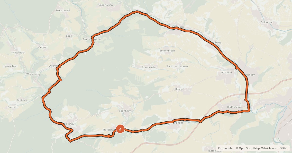 Kartenübersicht der Radroute Kleinbahn-Radrundweg