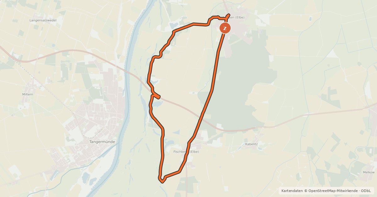 Kartenübersicht der Radroute Kleine Bismarckrunde