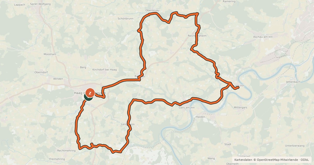 Kartenübersicht der Radroute Kleine Klosterrunde