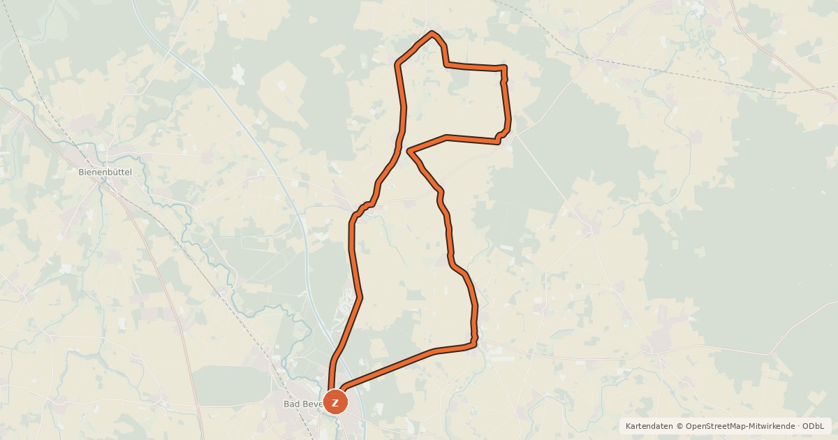 Kartenübersicht der Radroute Kleine Landpartie