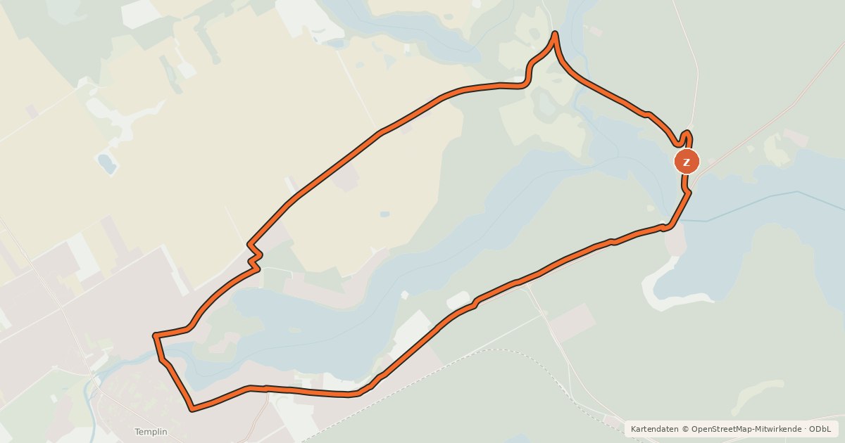 Kartenübersicht der Radroute Kleine Seen-Tour