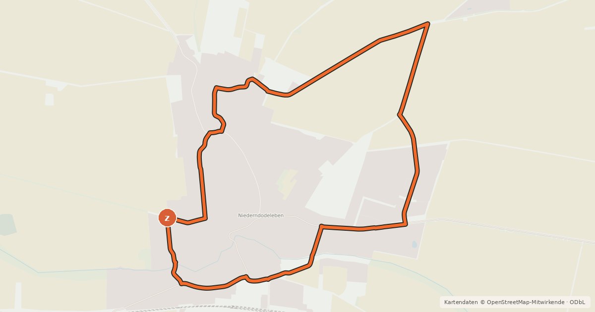 Kartenübersicht der Radroute Kleiner Holunderradweg