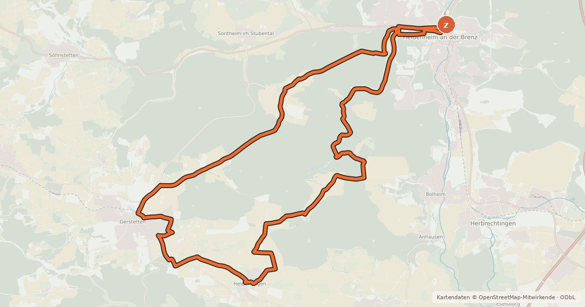 Kartenübersicht der Radroute Klifftour