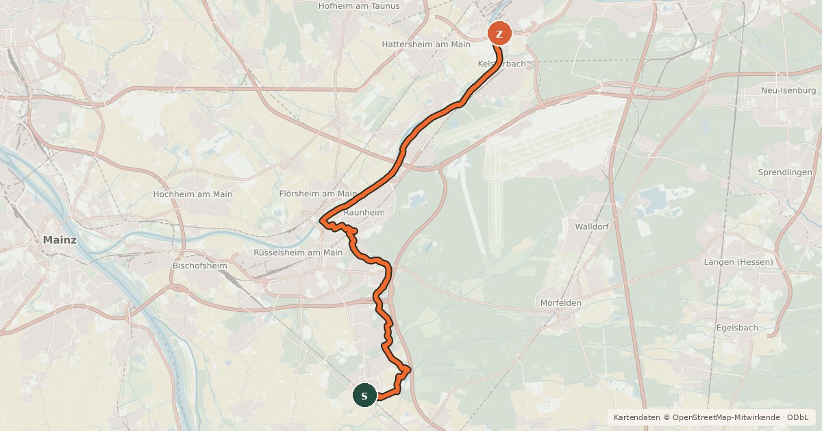 Kartenübersicht der Radroute Klimaroute