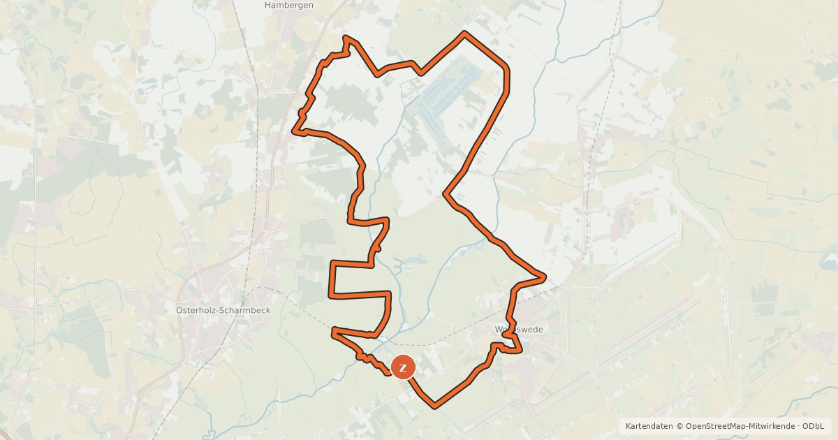 Kartenübersicht der Radroute KlimaTour Teufelsmoor