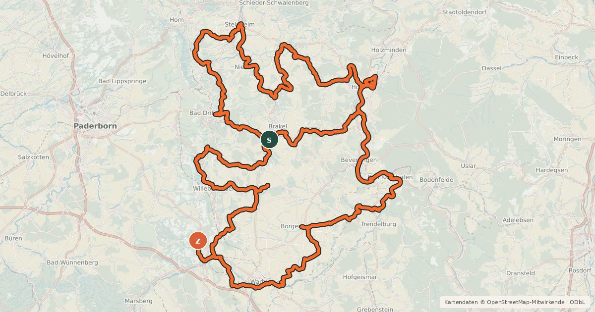 Kartenübersicht der Radroute Kloster-Garten-Route