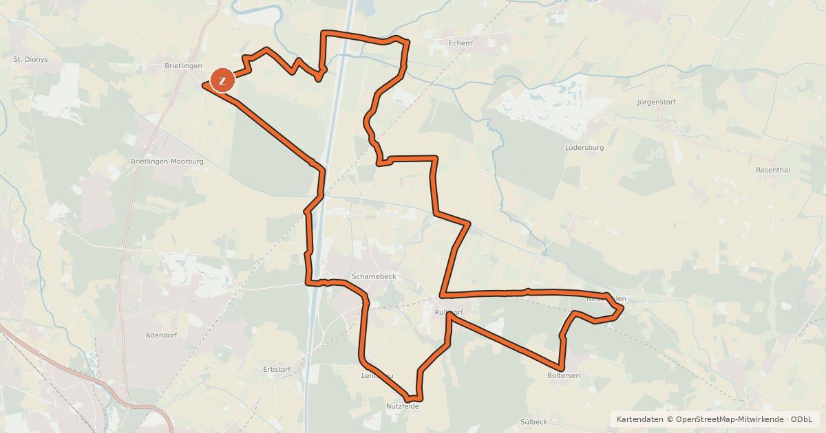 Kartenübersicht der Radroute Klosteramts-Tour