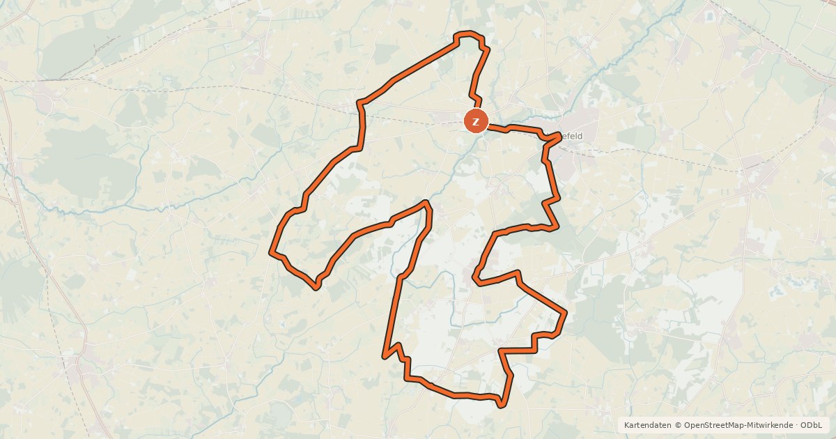 Kartenübersicht der Radroute Klosterroute
