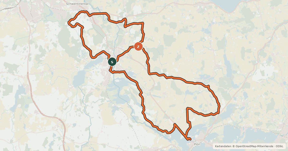 Kartenübersicht der Radroute Klostertour