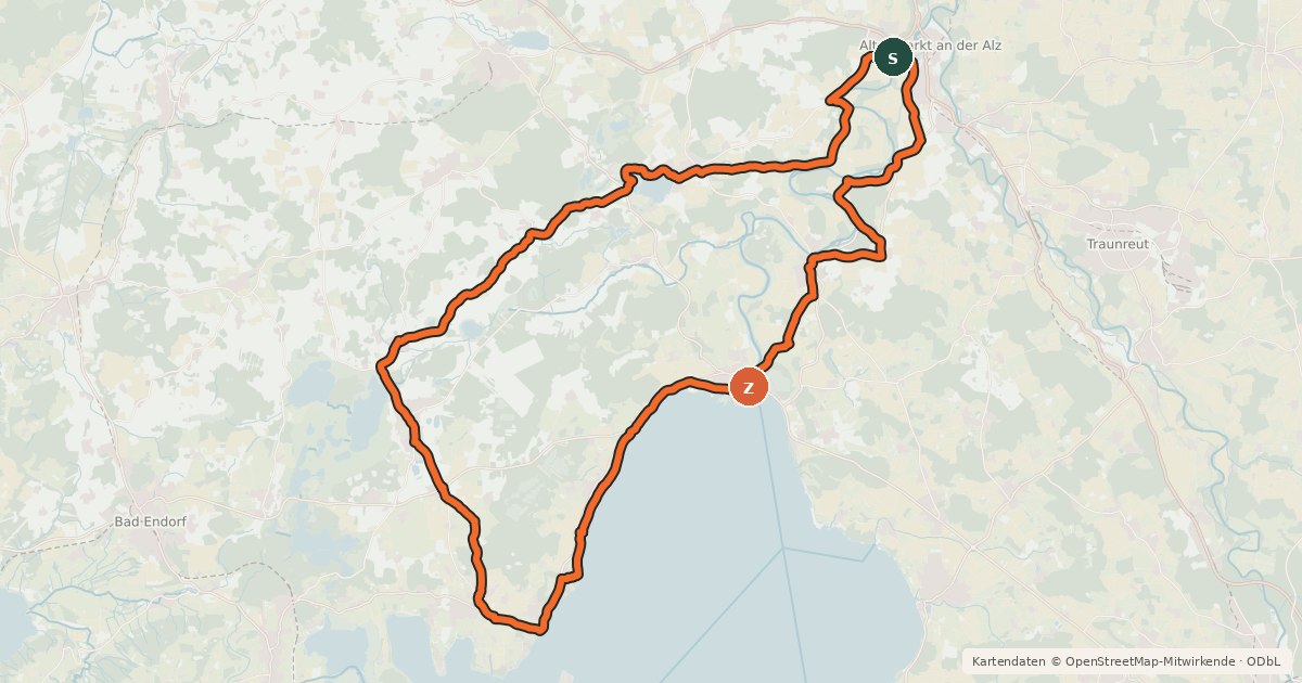 Kartenübersicht der Radroute Klosterweg