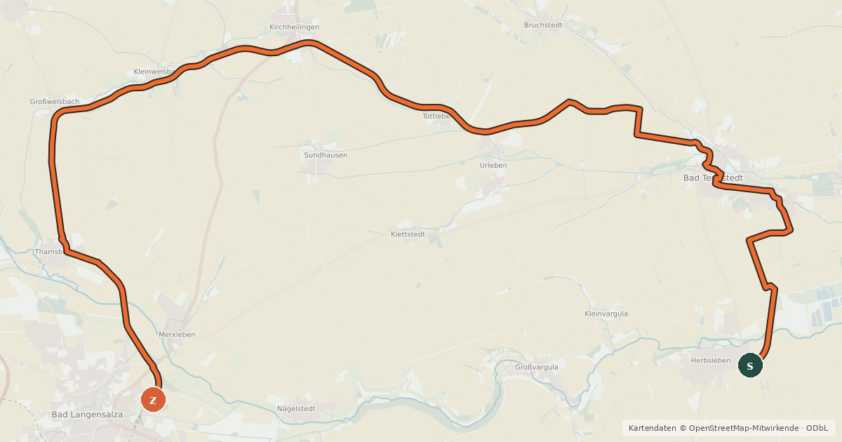 Kartenübersicht der Radroute Kneipp- und Kleinbahnradweg