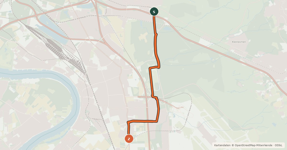 Kartenübersicht der Radroute Köln (17) - Köln (46)