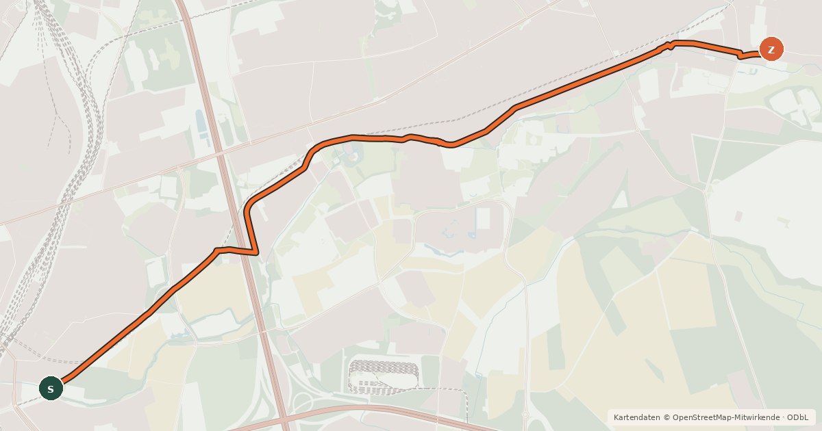 Kartenübersicht der Radroute Köln (38) - Köln (69)