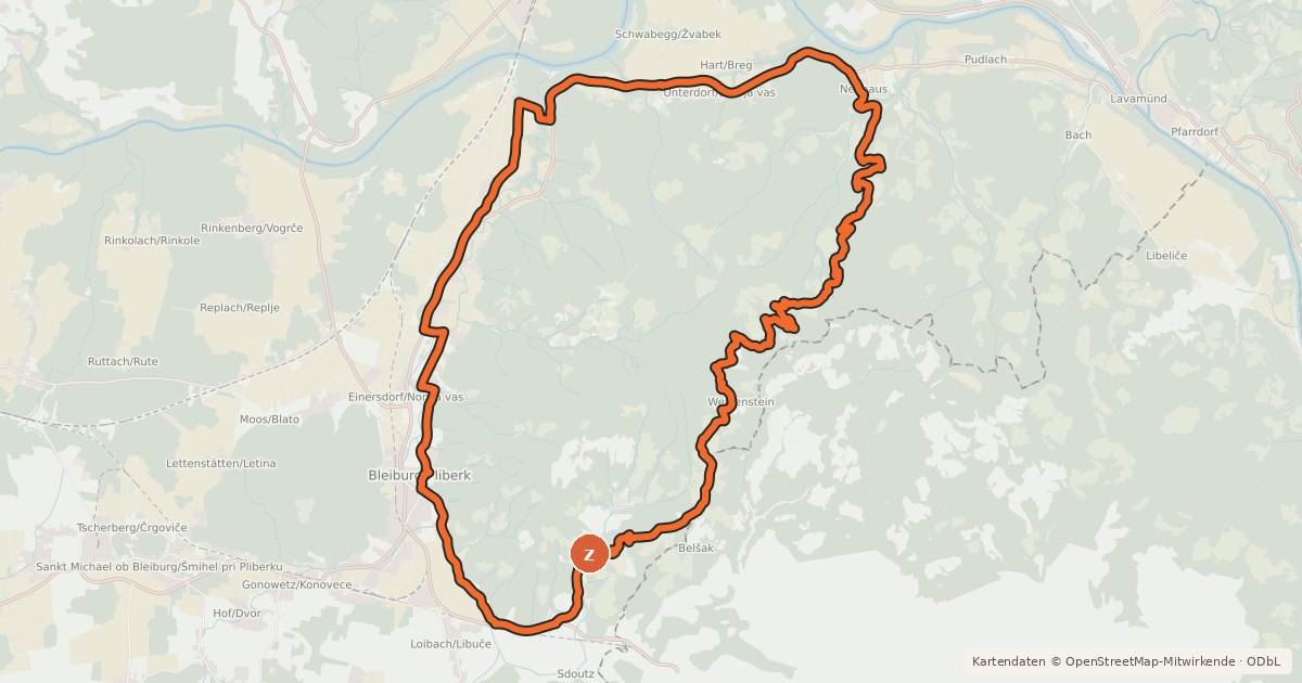 Kartenübersicht der Radroute Kömmeltour