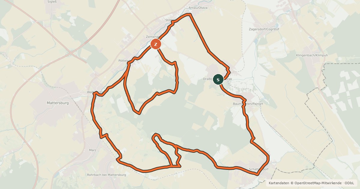 Kartenübersicht der Radroute Koglradweg