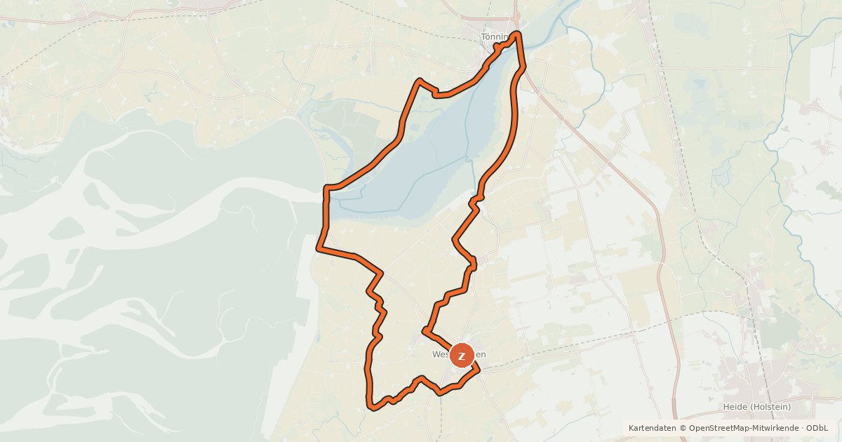 Kartenübersicht der Radroute Kohlroute