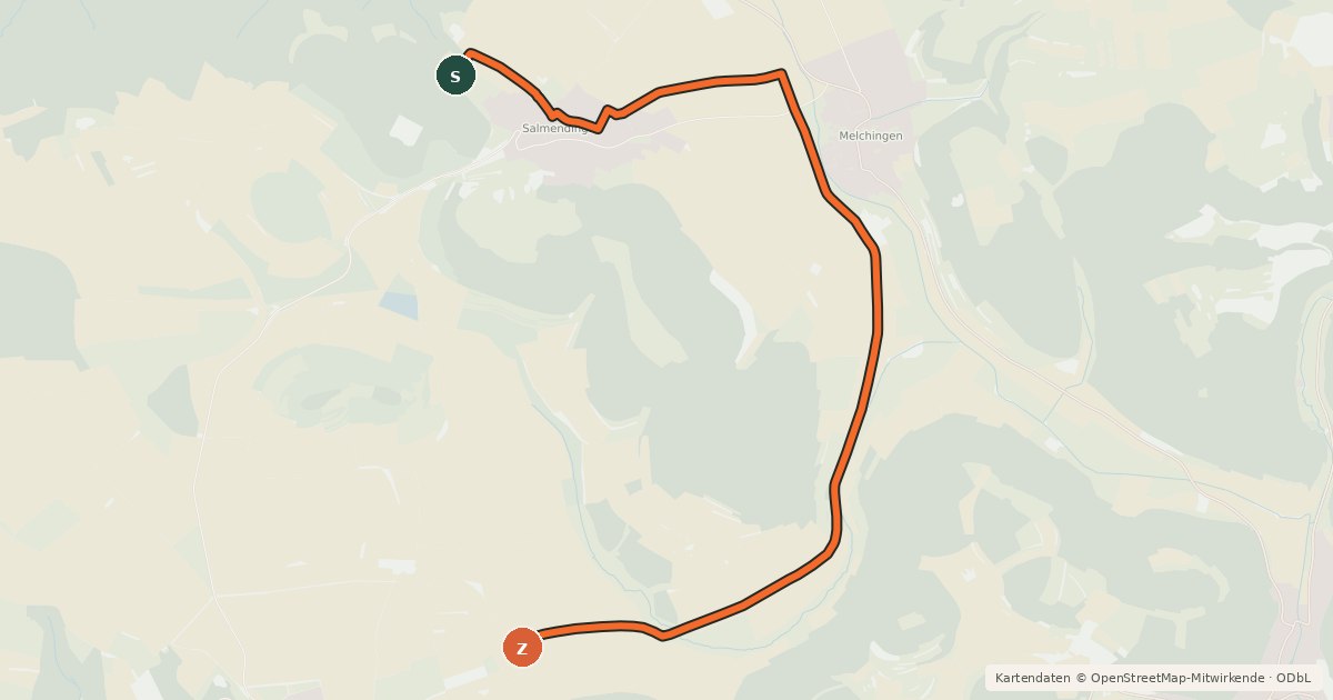 Kartenübersicht der Radroute Kornbühl-Tour