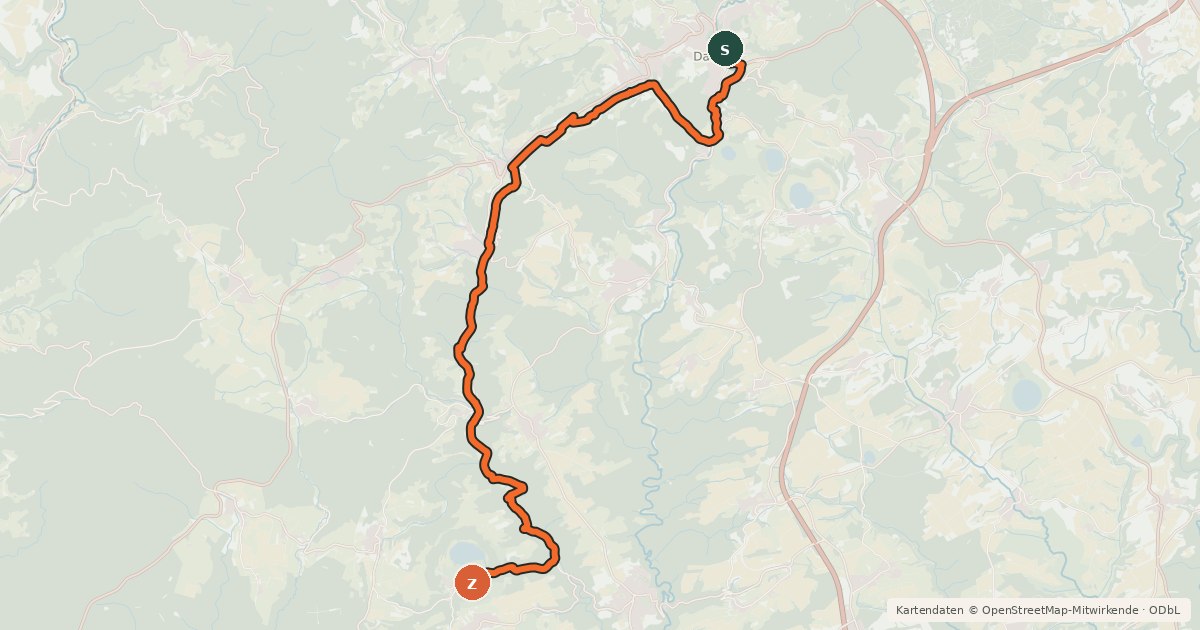 Kartenübersicht der Radroute Kosmosradweg Kleine Kyll