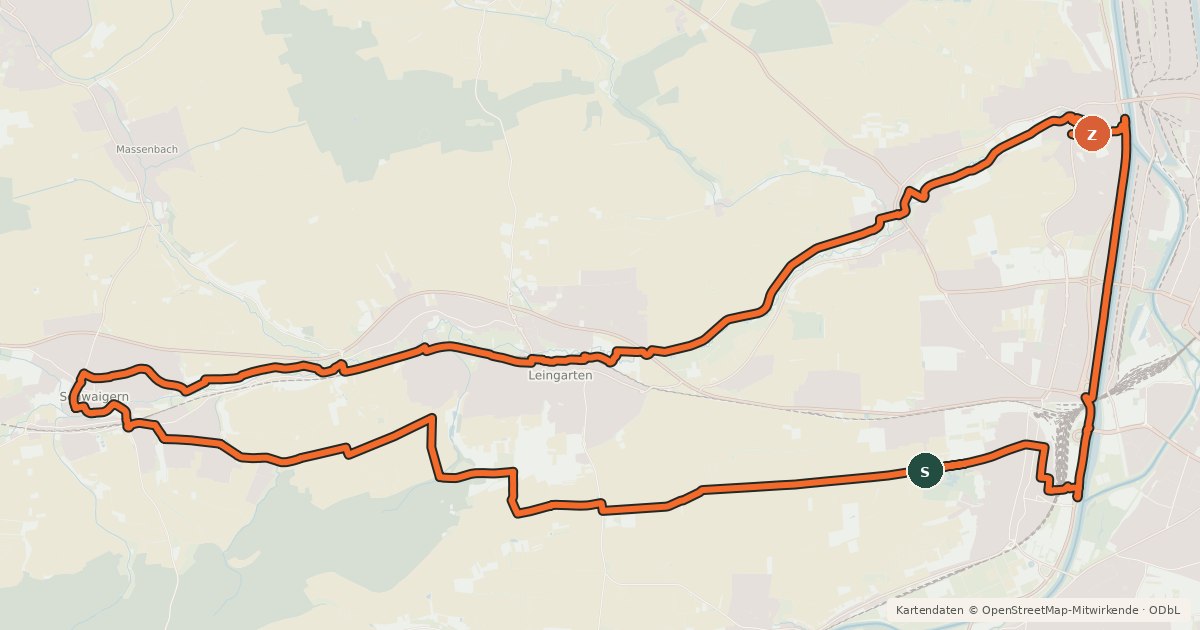 Kartenübersicht der Radroute KR5 Familienradtour