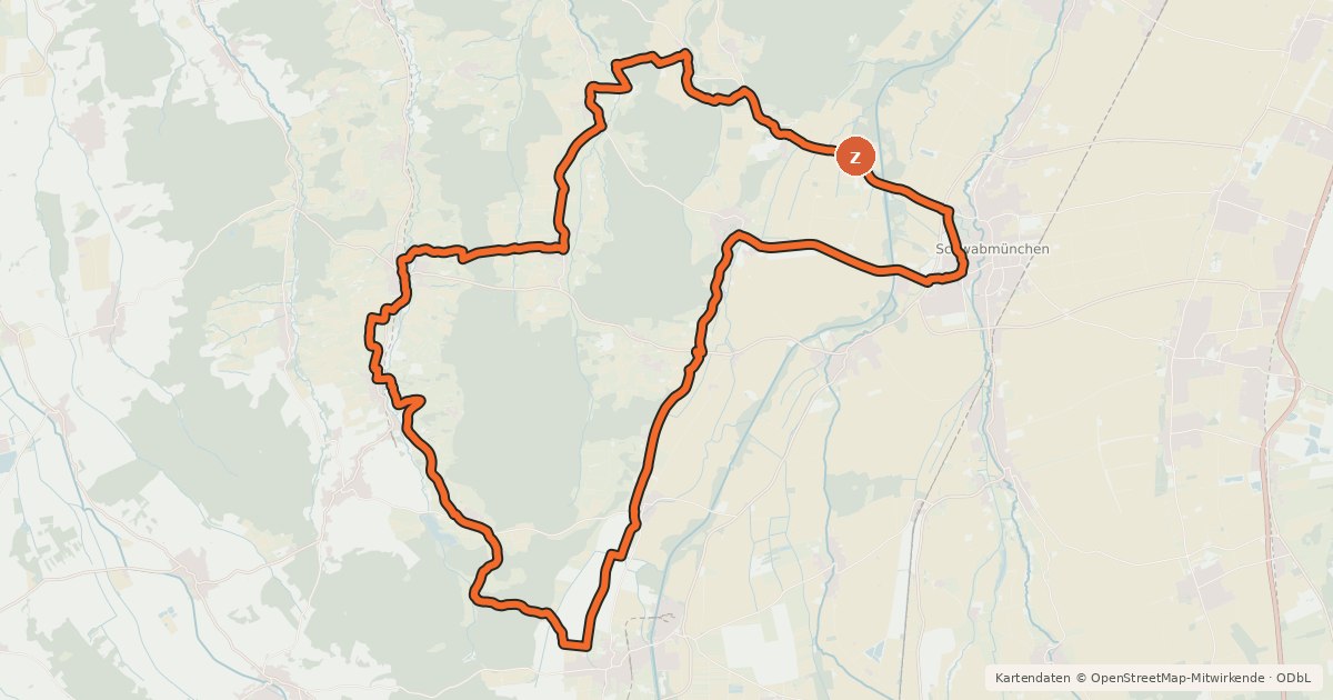 Kartenübersicht der Radroute Kräutertour