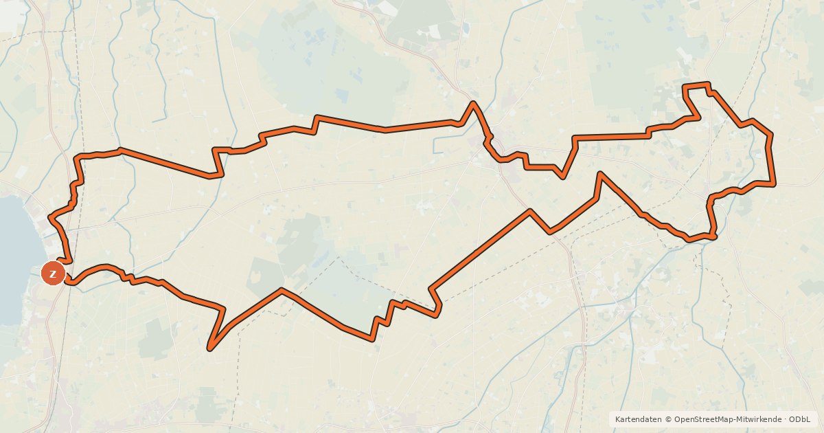 Kartenübersicht der Radroute Kranich-Tour