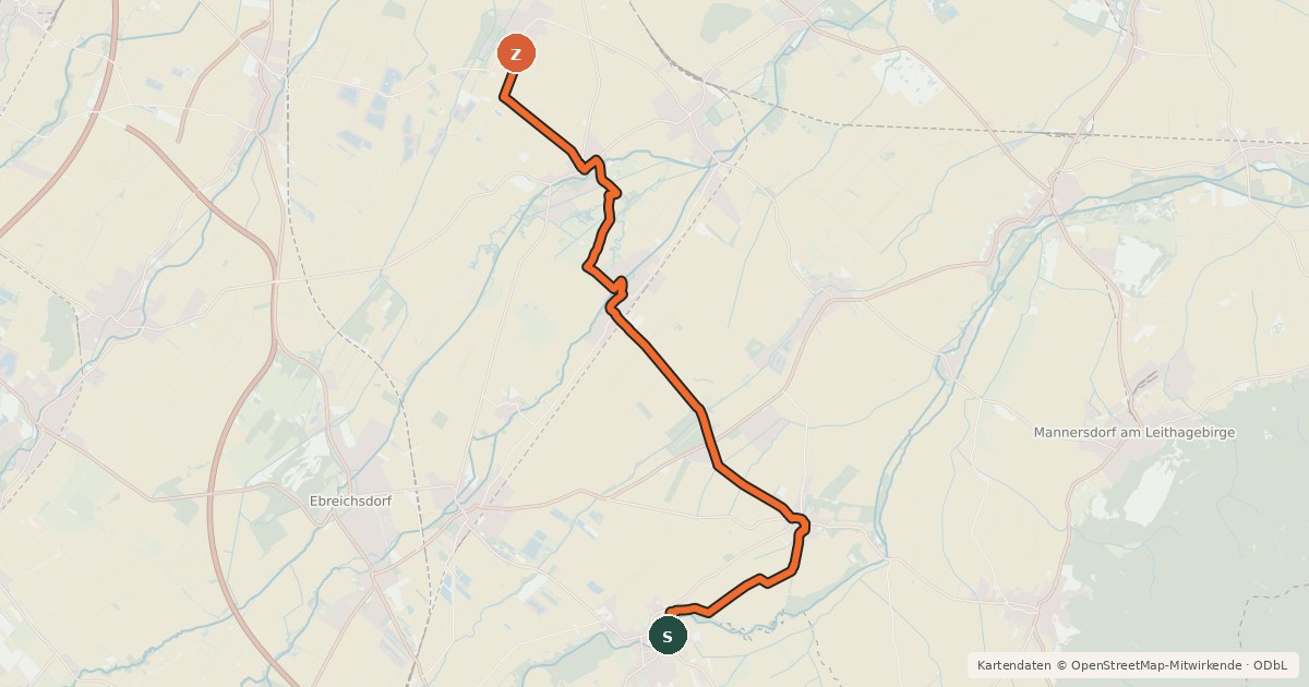 Kartenübersicht der Radroute Kraut Radweg