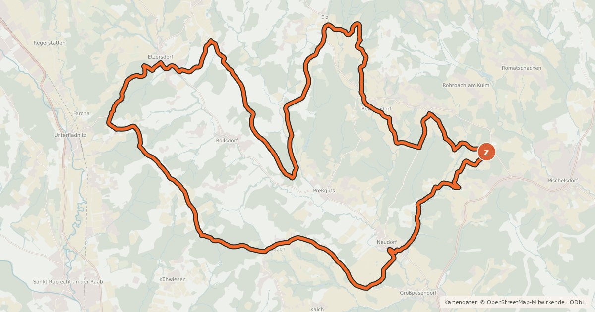 Kartenübersicht der Radroute Kulmblicktour