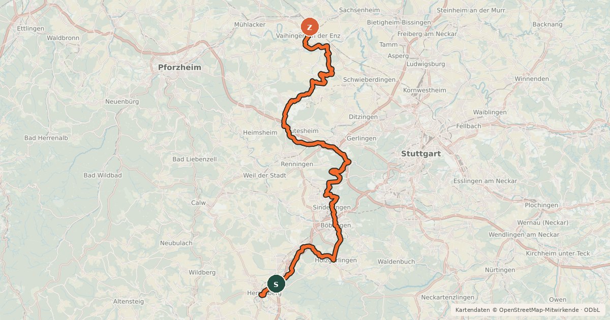 Kartenübersicht der Radroute Kult.Tour.Radweg