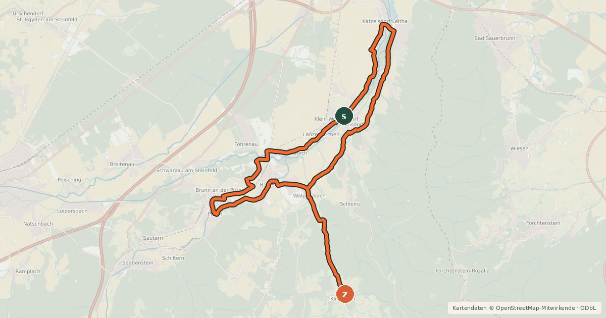 Kartenübersicht der Radroute KulTour-Route (10)